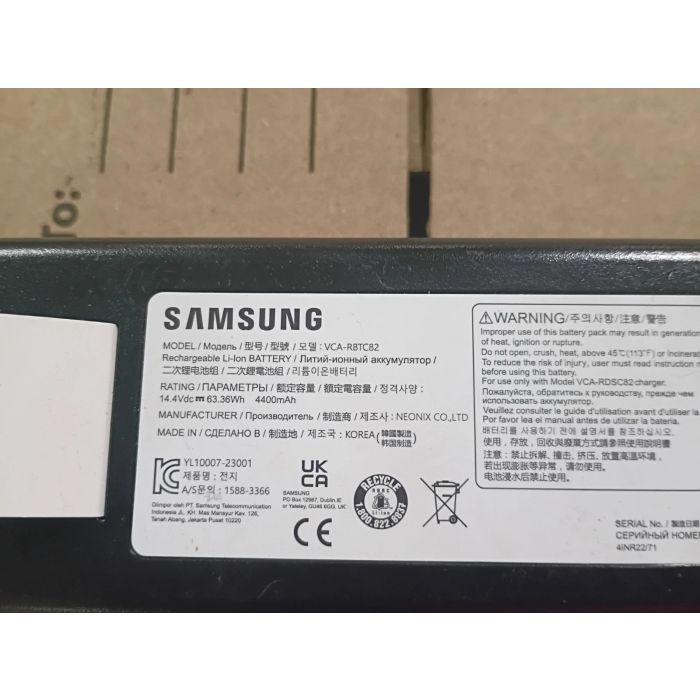 SAMSUNG VCA-RBTC82 Robot Vacuum Battery - I ION, 14.4v, 4400MAH