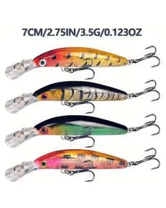 56pcs/set Lot Mixed Bionic Fishing Lures Minnow Hard Artificial Bait Crankbait